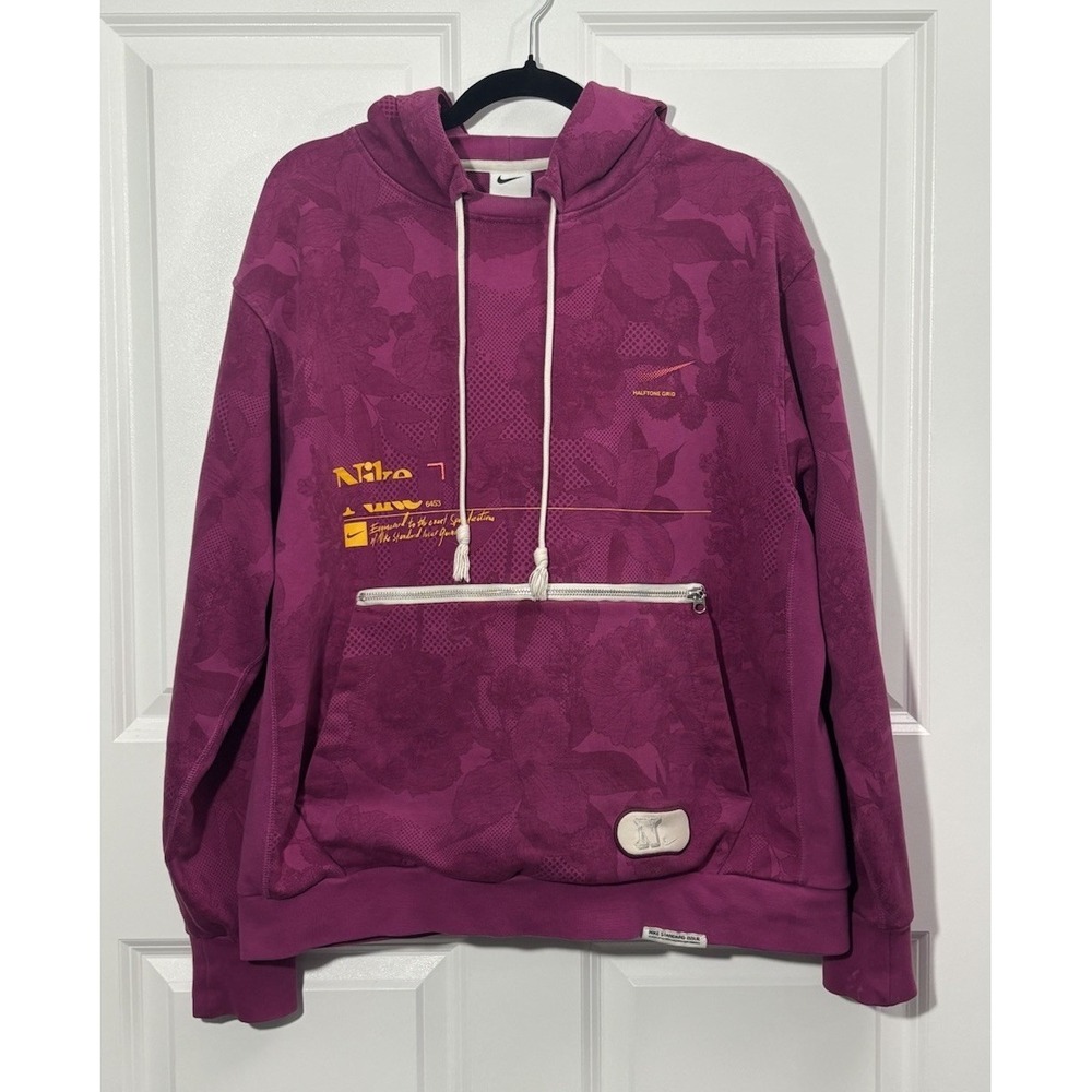 Mens L Nike Standard Issue Basketball Pullover Hoodie‎ Sweatshirt Pink Y2K 0388
